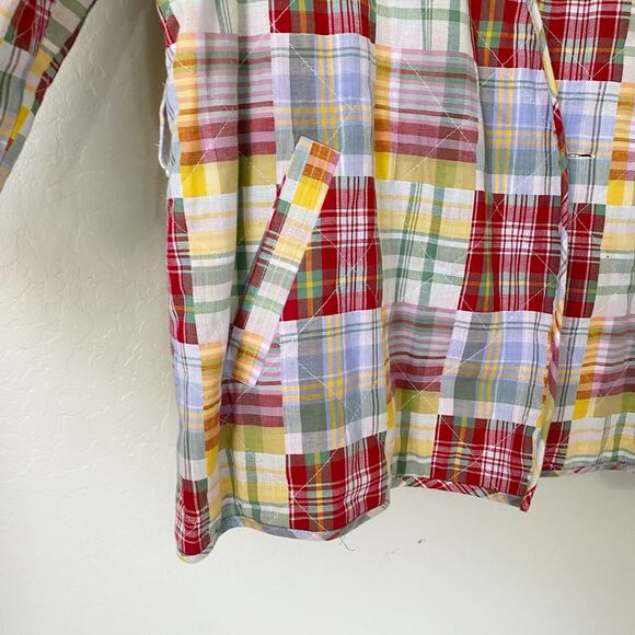 Cinq a Sept Triss Plaid Quilted Patchwork Chore Jacket Cream/Red Size Medium - Picture 3 of 6